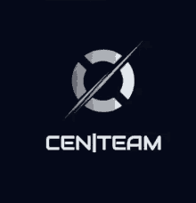 a logo for ceniteam with a circle and a cross through it