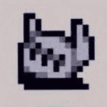 a close up of a pixel art drawing of a rabbit .