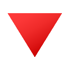 a red triangle on a white background with a pixelated texture