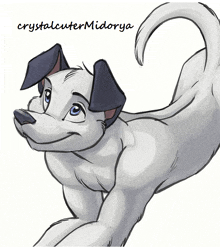 a drawing of a dalmatian dog with the name crystalcutermidorya written on the bottom