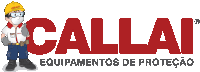 a logo for callai equipments de protecao with a cartoon character