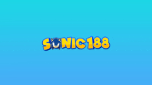 a blue background with the words sonic 188 in yellow letters