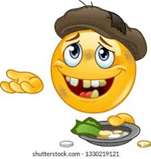 a cartoon smiley face is wearing a hat and holding a plate of food .