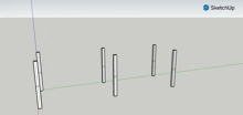 a sketchup drawing of a row of tubes