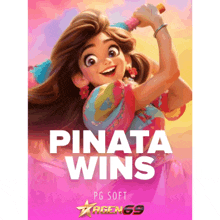 a poster for pinata wins pg soft agen69