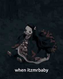 a picture of a skeleton with the words when itzmrbaby written below it