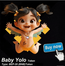 an advertisement for baby yolo token type bep-20 bnb token