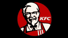 a kfc logo with a man in an apron and bow tie