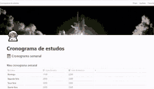 a screenshot of a website that says cronograma de estudos on it