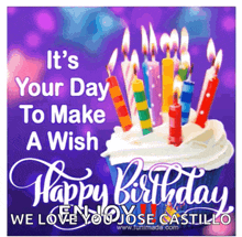 a birthday card that says it 's your day to make a wish happy birthday