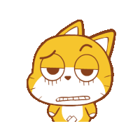 a cartoon of a cat with a sad look on its face