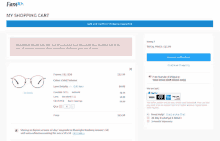 a screenshot of a checkout page for firm eyewear
