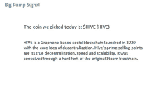 the coin we picked today is $ hive ( hive ) on a white background