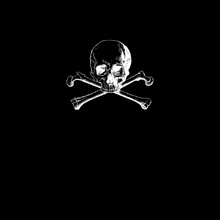 a black background with a skull and crossbones on it