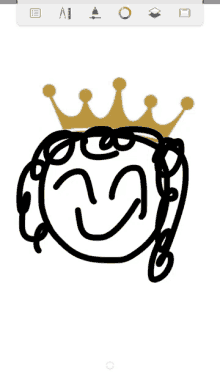 a drawing of a face with a crown on top of it