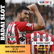 a poster for a soccer game between southampton and swansea city