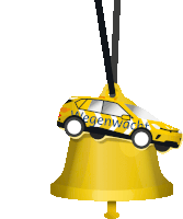 a bell with a car on it that says wegenwacht on it