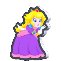 princess peach is wearing a purple and pink dress