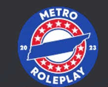 a logo for metro roleplay with a map of tn in the center