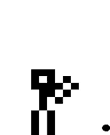 it looks like a pixel art of a person holding a gun .