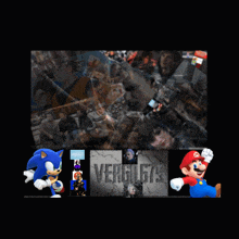 a collage of video game characters including sonic the hedgehog and mario are displayed