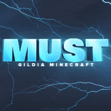 a poster for gilda minecraft with lightning in the background