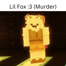 a minecraft character named lil fox 3 is standing in a dark room