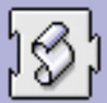 a pixel art drawing of a piece of paper on a purple background