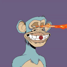 a cartoon monkey with a red dot on his nose