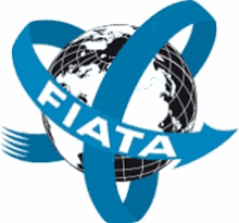 a blue ribbon around a globe that says fia ta