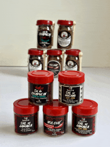 a collection of spices including sal de jamaica