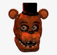 freddy fazbear from five nights at freddy 's is wearing a top hat and a mask .