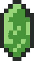 a pixel art drawing of a green object with black borders .