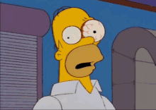 homer simpson from the simpsons has a huge eyeball on his forehead