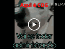 a video of a dog with the words aqui e cog with kinema