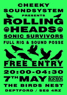 cheeky soundsystem presents rolling heads sonic survivors full rig & sound posse