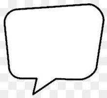 a black and white speech bubble on a white background