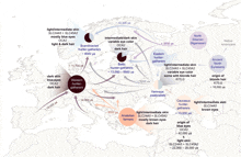 a map showing the origins of different types of hair