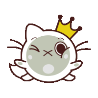 a cartoon cat with a crown on it 's head