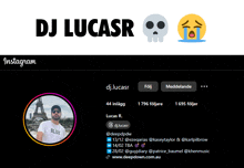 an instagram page for dj lucasr with a skull and a crying face