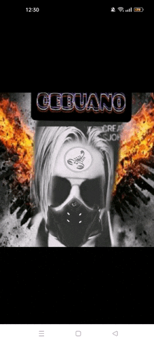 a picture of a man wearing a mask with the word cebuano on it