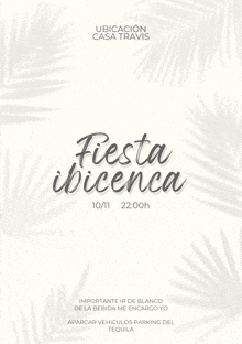 fiesta ibicenca is written on a white background