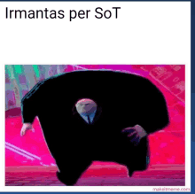 a picture of a man in a suit and tie with the words irmantas per sot below it