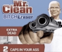 a box of mr clean bitch eraser extra dead