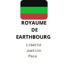 a black , green and red flag with the words royaume de earthbourg