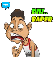 a cartoon of a man with the words " dih baper " written above him