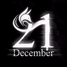 a blurred image of the number 21 and the words december