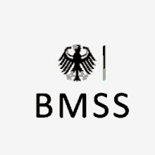 the bmss logo is a black and white logo with an eagle and a german flag .