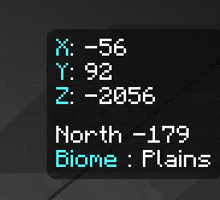 a digital display shows the location of the north 179 biome plains