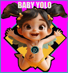 a picture of a baby with the words baby yolo on the bottom